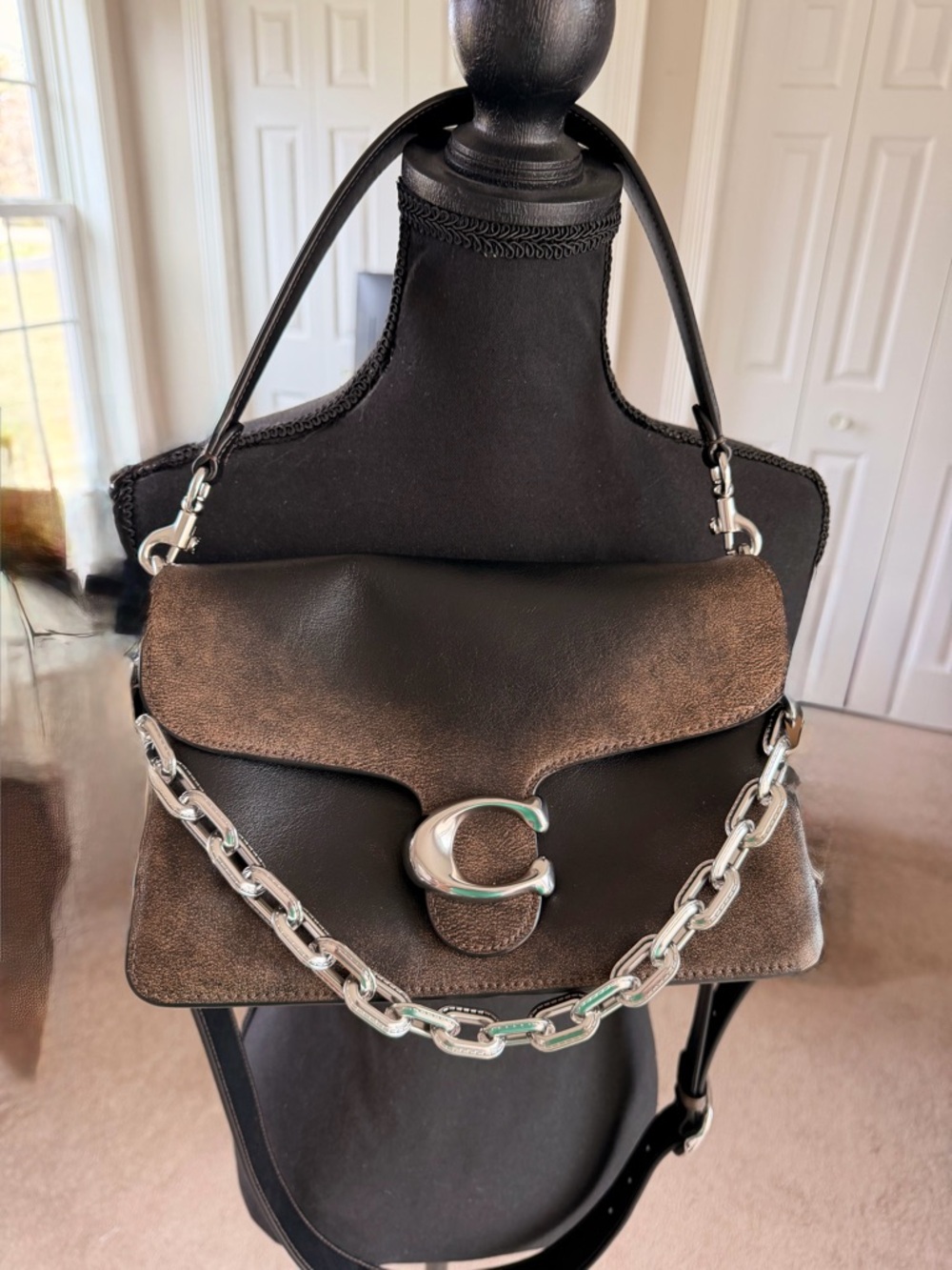 Coach silver chain TabbyShoulder Bag In Loved Leather